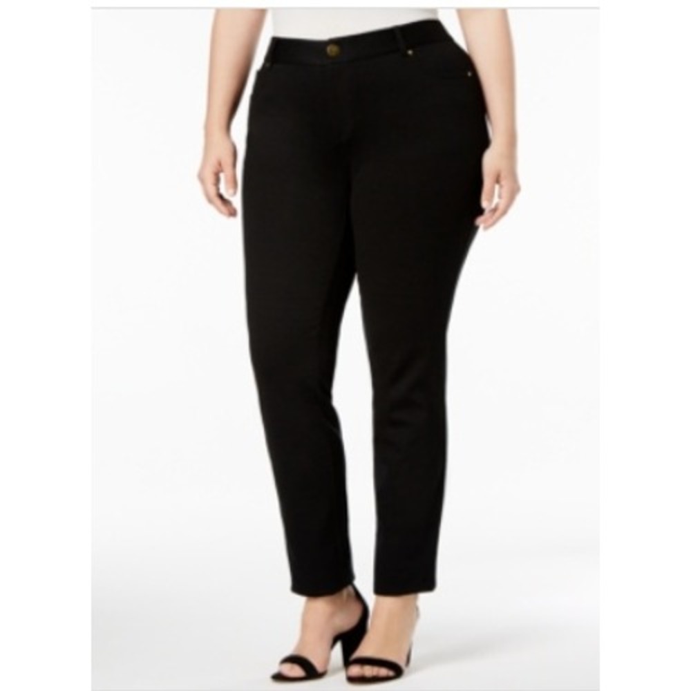NWT INC International Concepts Women's Black Ponte Skinny Dress Pants 24W $69